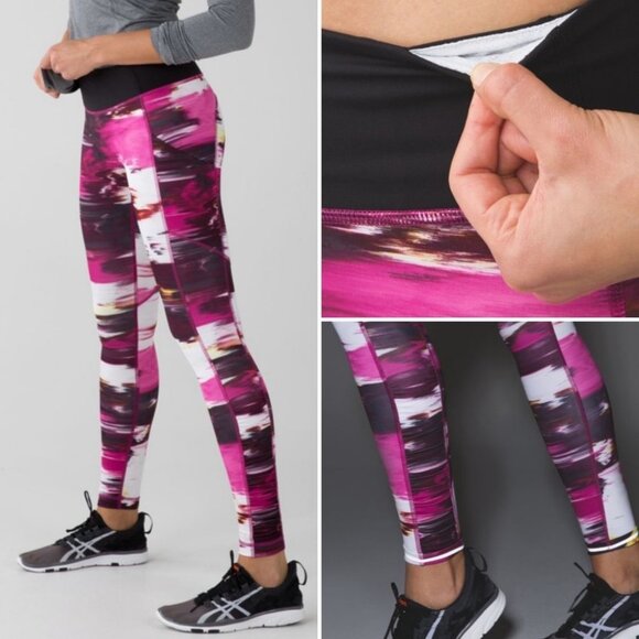 Lululemon Speed Tight Berry Print‎ High Rise Leggings Size 6 Yoga Pants Retro - Picture 2 of 10
